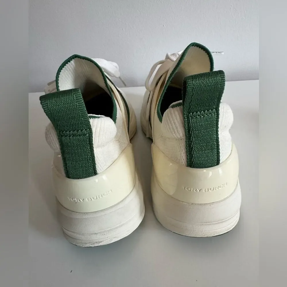 Tory Burch T Sock Runner Knit Sneaker In Green 9.5